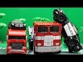 Optimus Prime, Barricade Police Car Transformers Autobot Legendary stop motion! Lego Robot Aventure